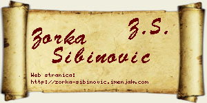 Zorka Sibinović vizit kartica